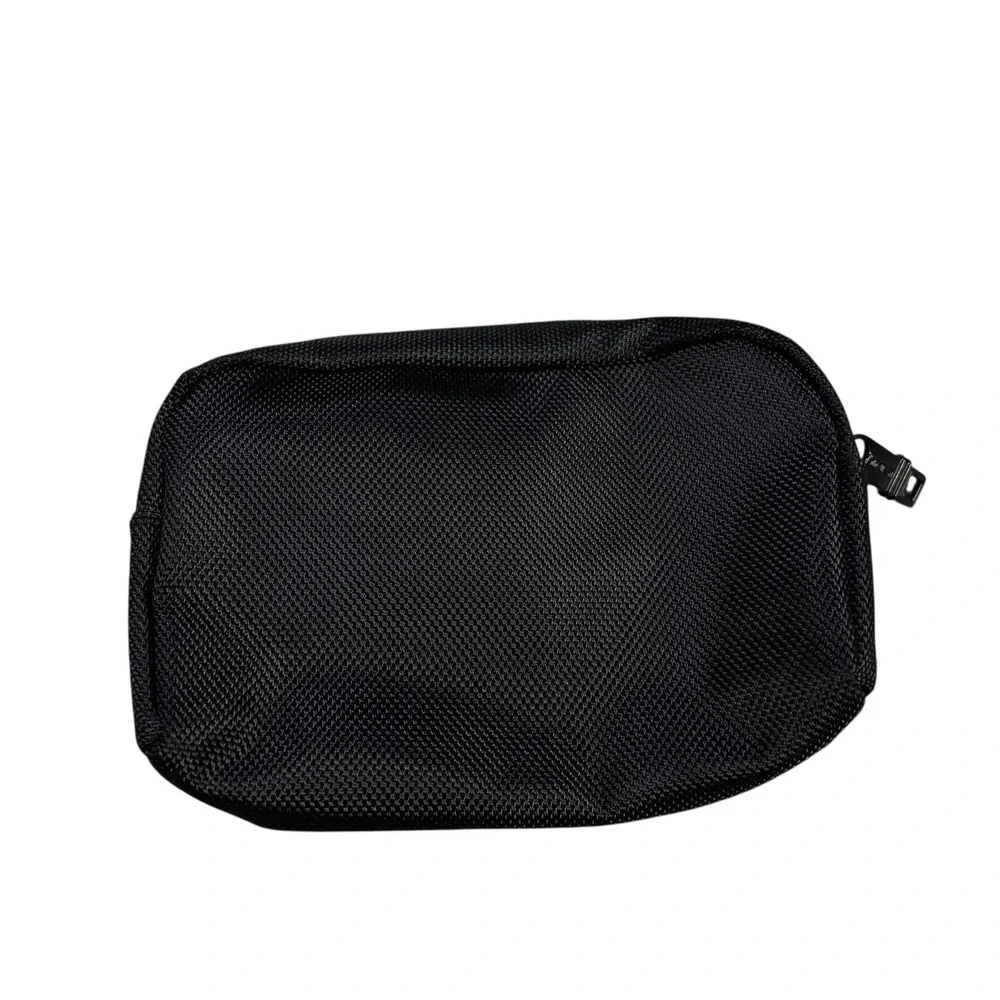 Tumi For Delta‎ Mesh Travel Toiletry Bag Black Zipper Pouch 6.5